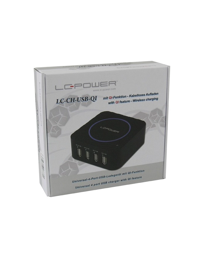 LC-POWER LADOWARKA UNIWERSALNA USB LC-CH-USB-QI 4xUSB 2.1A i 1.0A System ladowania bezprzewodowego QI główny