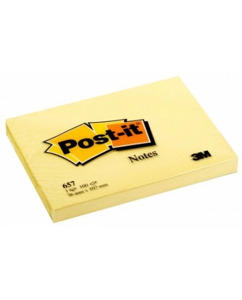 3M-POST-IT Bloczek samop. POST-IT® (657), 102x76mm, 1x100 kart., żółty