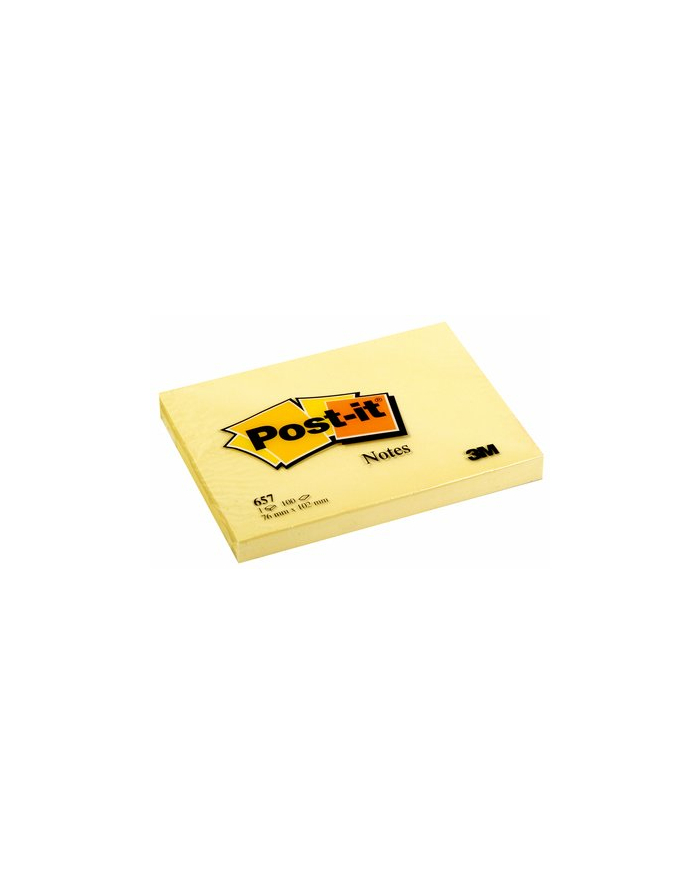 3M-POST-IT Bloczek samop. POST-IT® (657), 102x76mm, 1x100 kart., żółty główny