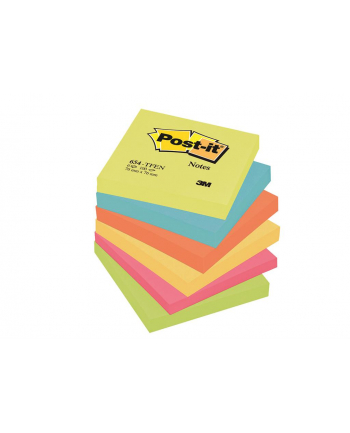 3M-POST-IT Bloczek samop. POST-IT® (654-TFEN), 76x76mm, 6x100 kart., paleta energetyczna