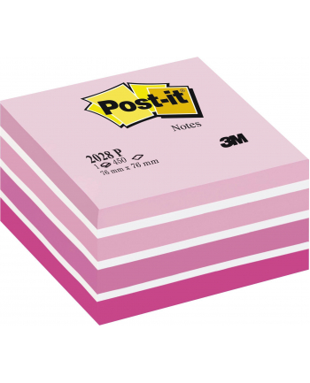 3M-POST-IT Kostka samop. POST-IT® (2028-P), 76x76mm, 1x450 kart., różowa