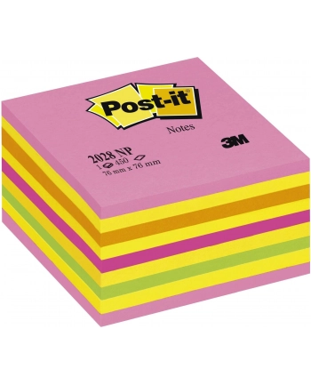 3M-POST-IT Kostka samop. POST-IT® (2028-NP), 76x76mm, 1x450 kart., cukierkowa różowa
