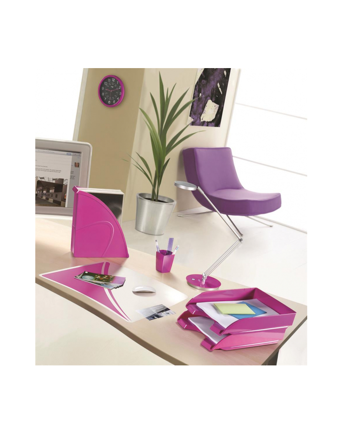 Szufladka na biurko CEPPro Gloss, polistyren, różowa główny