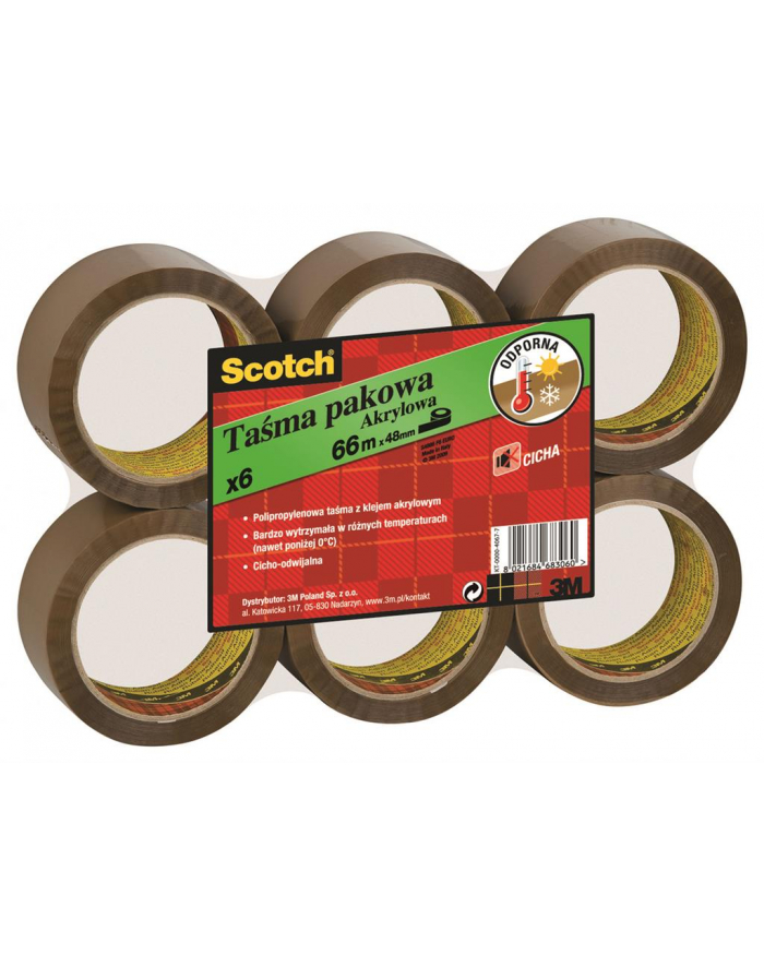 3M-SCOTCH Taśma pakowa SCOTCH® (S5066F6), akrylowa, 50mm, 66m, brązowa główny