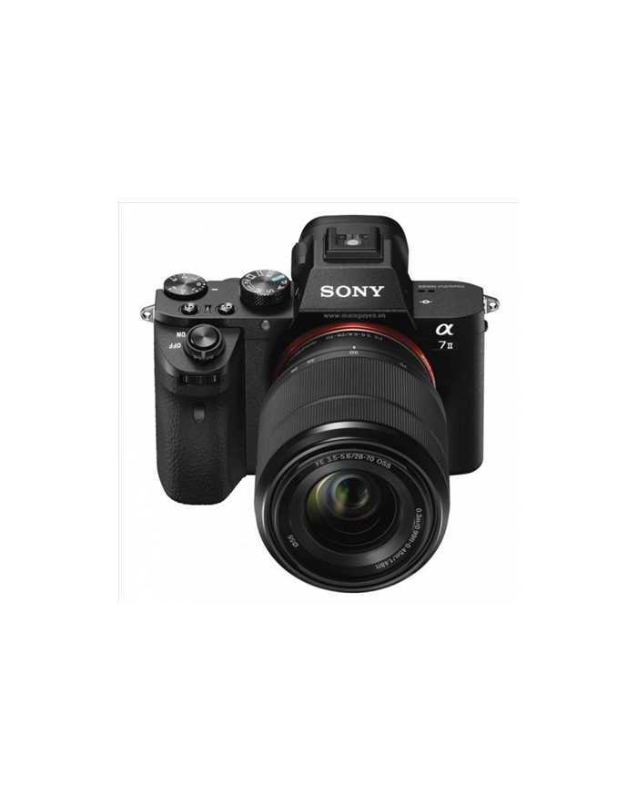 Sony A7 II Black Kit with 28-70mm lens, 24.3 MP, Full frame, 35 mm Exmor CMOS sensor, 3.0'' LCD, Full HD, BIONZ X, HDMI, USB2.0, Wi-Fi, NFC, Media: Memory Stick PRO/PRO-HG/XC-HG Duo, SD/SDHC/SDXC card, Li-Ion batt. główny