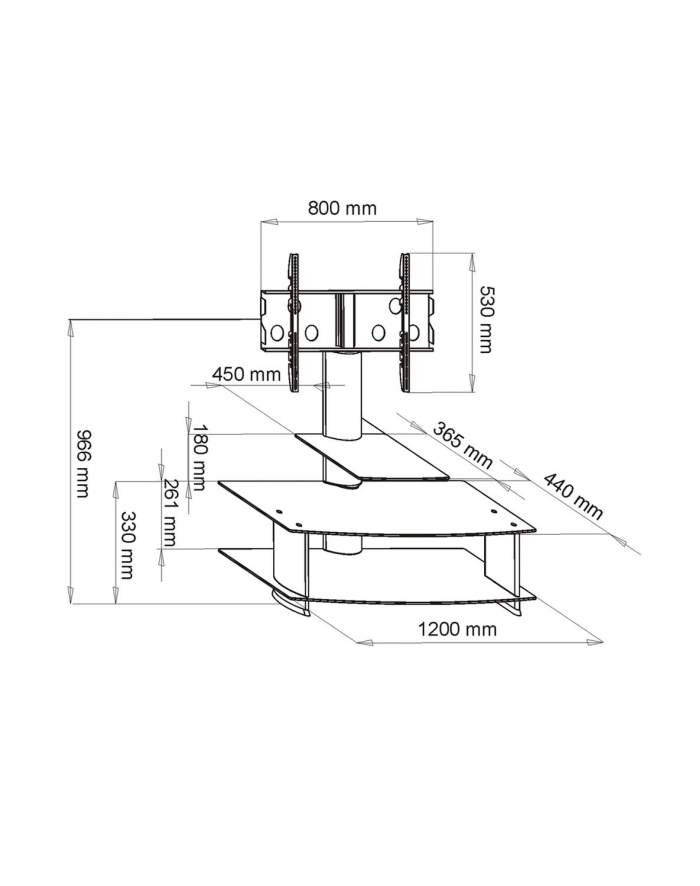 ART STOLIK+UCHWYT DO TV LCD/LED/PLAZMA 30-50'' 60KG S-01B czarny główny