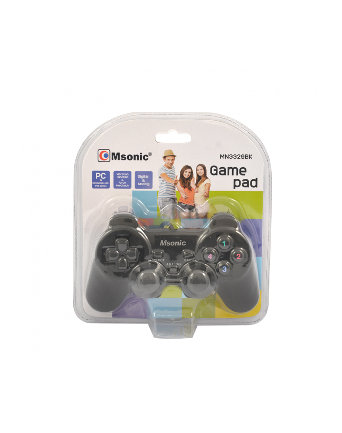 VAKOSS  Gamepad USB z wibracjami do PC/PS3 Msonic MN3329BK główny