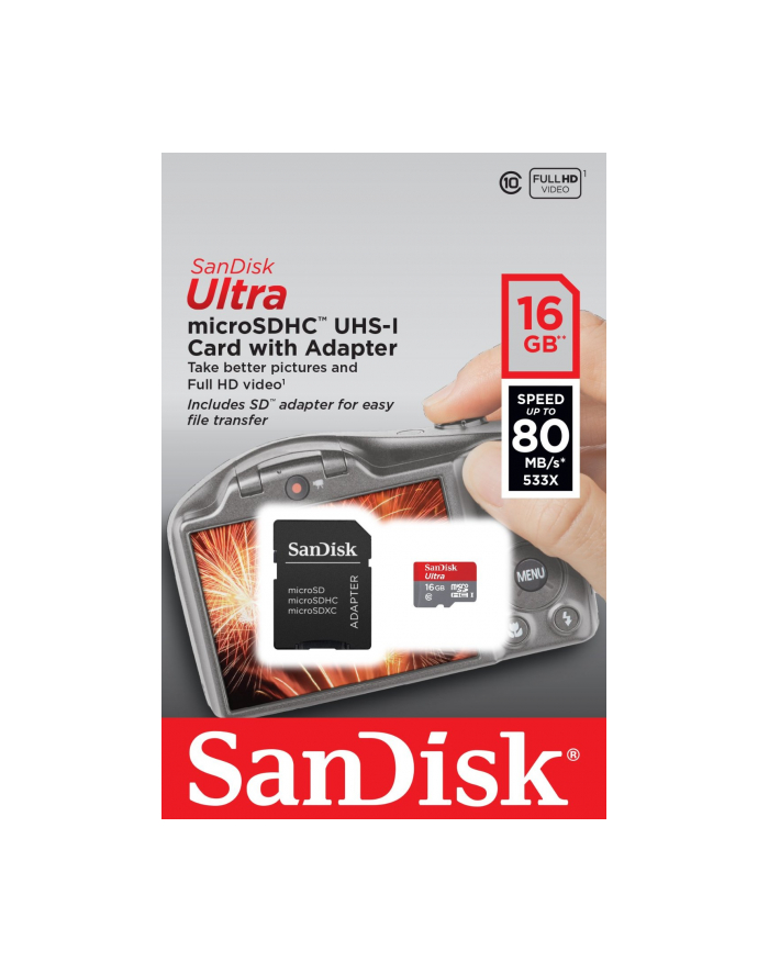 Sandisk micro SDHC SDSQUNC-016G-GN6MA 16GB Class 10 główny