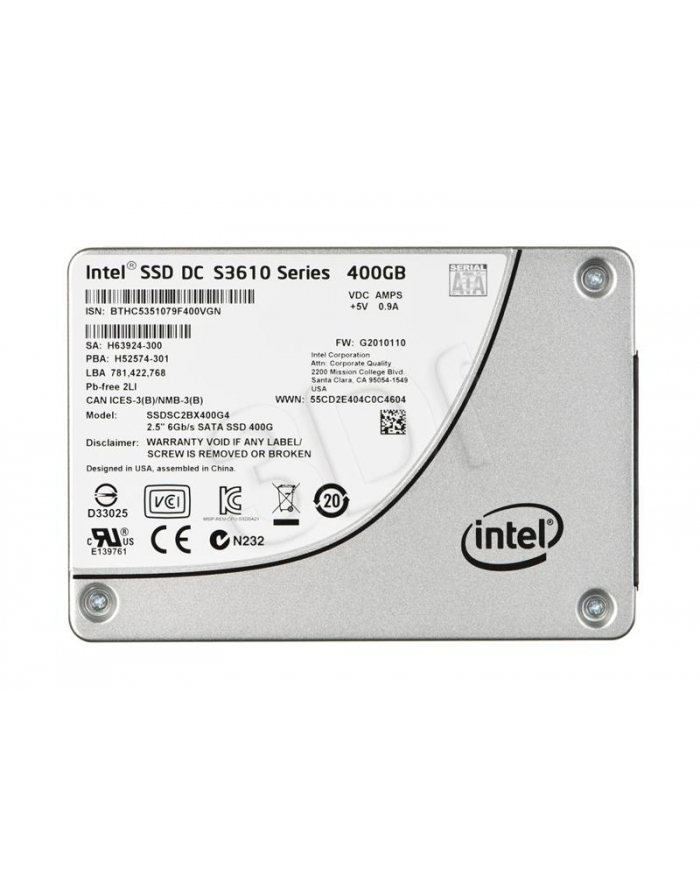 DYSK SSD INTEL DC S3610 400GB 2 5  SATA3 SGL PACK główny