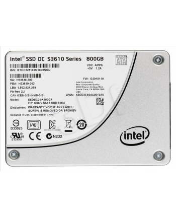DYSK SSD INTEL DC S3610 800GB 2 5  SATA3 SGL PACK