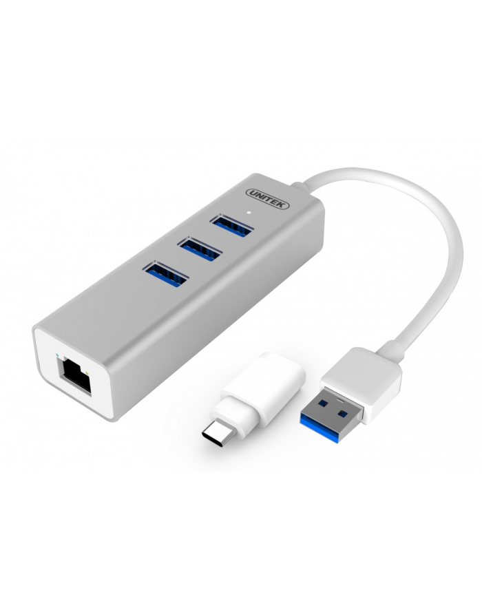 Hub Unitek 3x USB 3.0 + USB Typ-C + Gigabit, Y-3083B główny