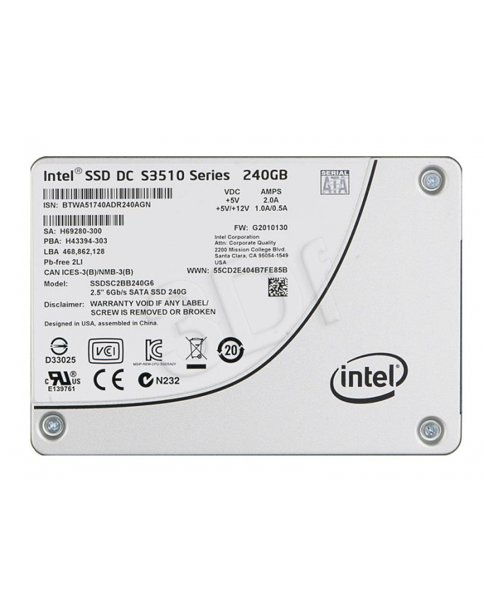 Intel S3510 240GB 2,5'' SSD SATA 6GB/s 16 nm główny