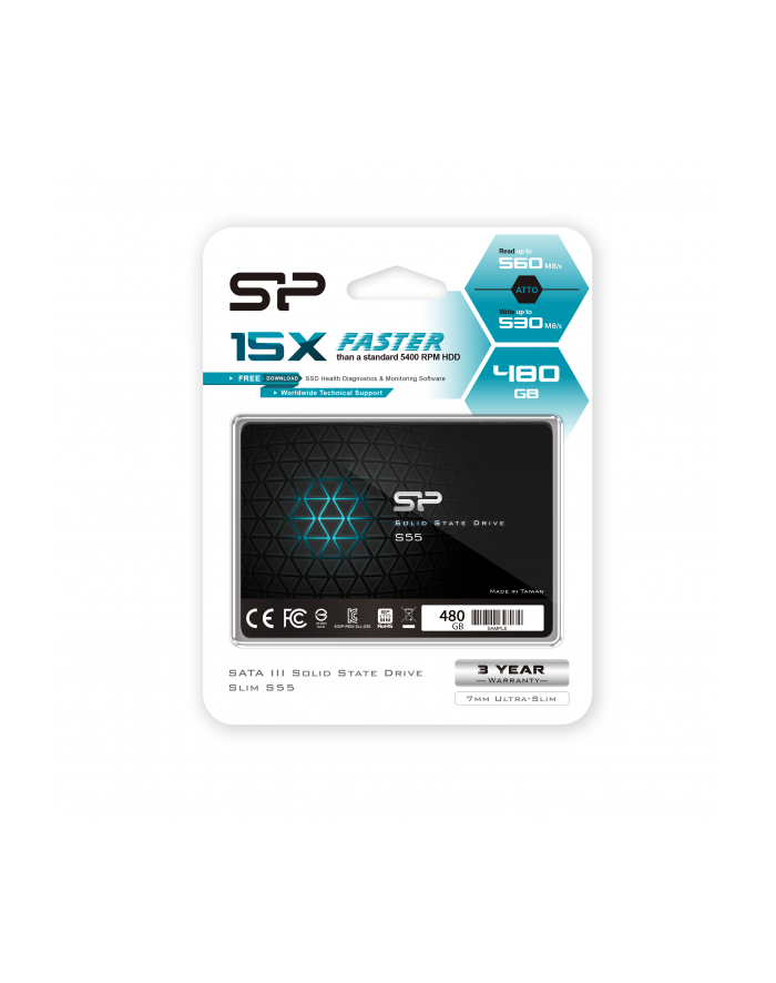 Silicon Power SSD SLIM S55 480GB 2,5 SATA3 MLC 520/330MB/s 7mm główny