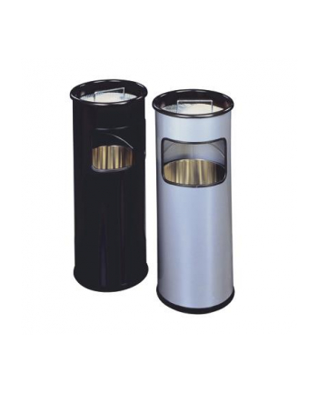 DURABLE Kosz na śmieci 17 l., metalowy, okrągły, z popielnicą, kolor czarny