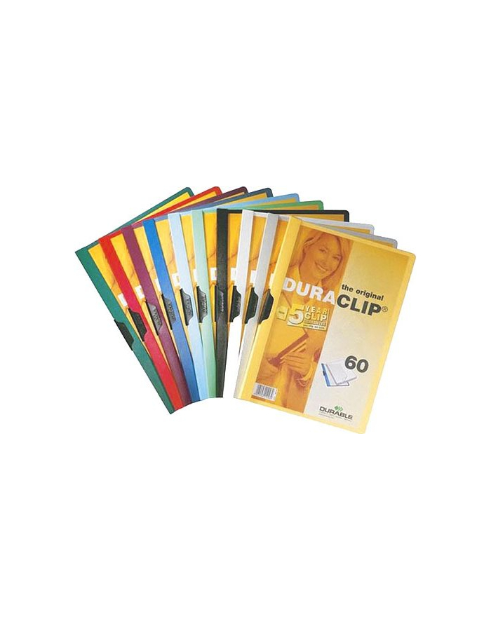 DURABLE Skoroszyt zaciskowy DURACLIP A4, 1-60 kartek żółty główny