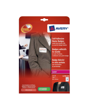 Avery Zweckform Samoprzylepne identyfikatory do zadruku; A4, 20 ark./op., 80 x 50 mm, białe, szt