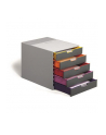 DURABLE VARICOLOR pojemnik z pięcioma kolorowymi szufladkami. Wymiary: 280x292x356 mm (W - nr 1