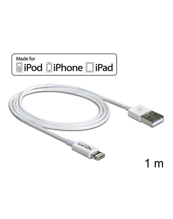 Delock Kabel USB do transmisji danych/ładowania urządzeń iPhone,iPad,iPod,1m,bia główny