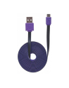 Manhattan Płaski kabel USB 2.0 A - Micro-B M/M 1m czarno/fioletowy blister - nr 11