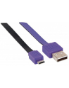 Manhattan Płaski kabel USB 2.0 A - Micro-B M/M 1m czarno/fioletowy blister - nr 13