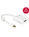 Adapter displayport 1.2 > HDMI(F) 4K aktywny biały Delock - nr 2