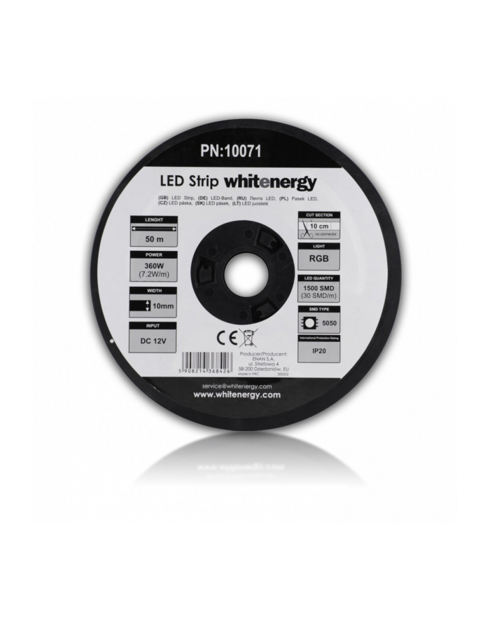 Whitenergy taśma LED 50m | 5050 | 7.2W/m | 12V DC | RGB | IP20 główny
