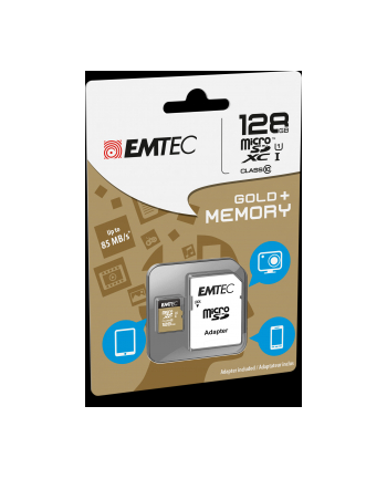 Emtec karta pami臋ci microSDXC 128GB Class 10 Gold+ (85MB/s, 21MB/s)