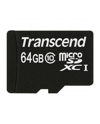 Karta pamięci Transcend microSDXC 64GB Class 10, UHS1 + Adapter (SD 3.0)