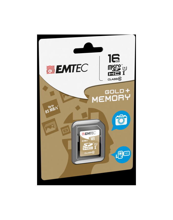 Emtec karta pamięci SDHC 16GB Class 10 Gold+ (85MB/s, 21MB/s) główny
