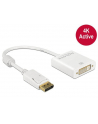 Delock Adapter Displayport 1.2 męski > DVI żeński 4K aktywne biały - nr 1