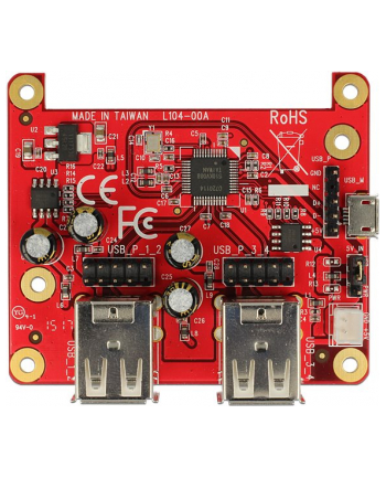 Delock Karta RASPBERRY PI USB Micro (BF) / USB Pin Header -> 4x USB (AF)