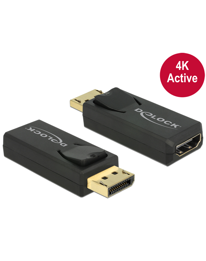Delock Adapter Displayport 1.2 męski > HDMI żeński 4K aktywne czarny główny