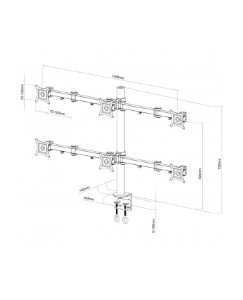 ART UCHWYT DO 6 MONITORÓW LED/LCD 13-20'' L-06