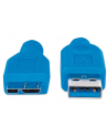 Techly Kabel USB 3.0 SuperSpeed, A męski na micro-B męski, 1 m, niebieski - nr 2