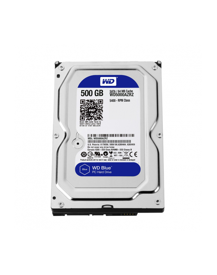 Western Digital Dysk twardy WD Blue, 3.5'', 500GB, SATA/600, 5400RPM, 64MB cache główny