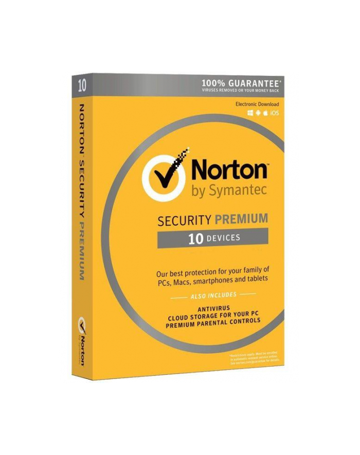 Symantec NORTON SECURITY PREMIUM 3.0 25GB PL 1 USER 10 DEVICES 12MO CARD MM główny