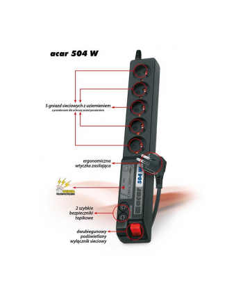 Listwa zasilająca Acar 504W