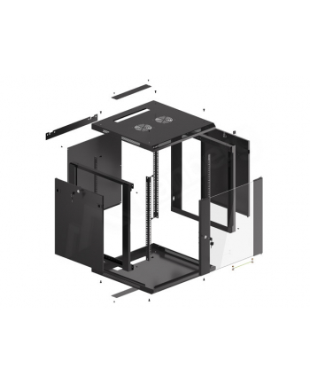 Lanberg szafa instalacyjna wisząca 19'' 12U 600x600mm czarna (drzwi szklane)