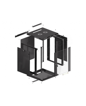 Lanberg szafa instalacyjna wisząca 19'' 15U 600x600mm czarna (drzwi szklane)