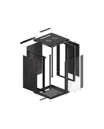Lanberg szafa instalacyjna wisząca 19'' 18U 600x600mm czarna (drzwi szklane)