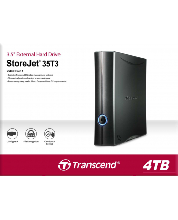 Transcend Dysk zewnętrzny StoreJet 35T3 Turbo 4TB HDD 3.5'' USB 3.0