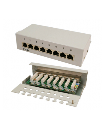 LOGILINK- Patchpanel kat. 6, 8-portowy, ekranowany, szary