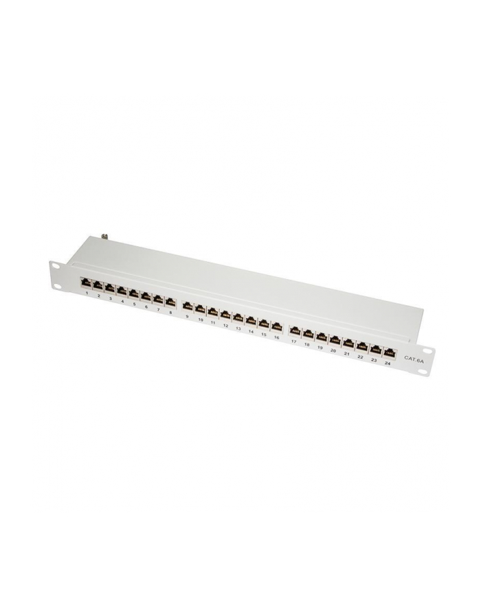 LOGILINK- Patchpanel 19'' kat. 6A, 24-portowy, ekranowany STP, szary główny