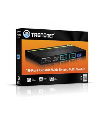 TRENDnet 16-port Gigabit Web Smart Switch w/2 Shar