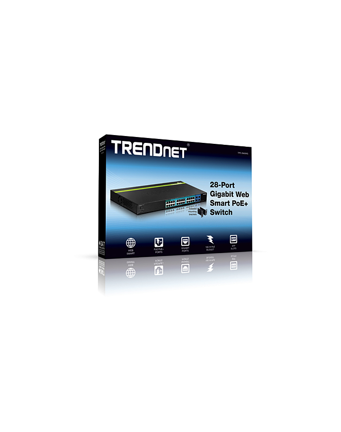 TRENDnet 28-port Gigabit Web Smart POE+ Switch w/4 główny
