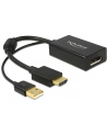 Delock adapter HDMI(M) > Displayport 1.2(F)+zasilanie USB 24cm - nr 7