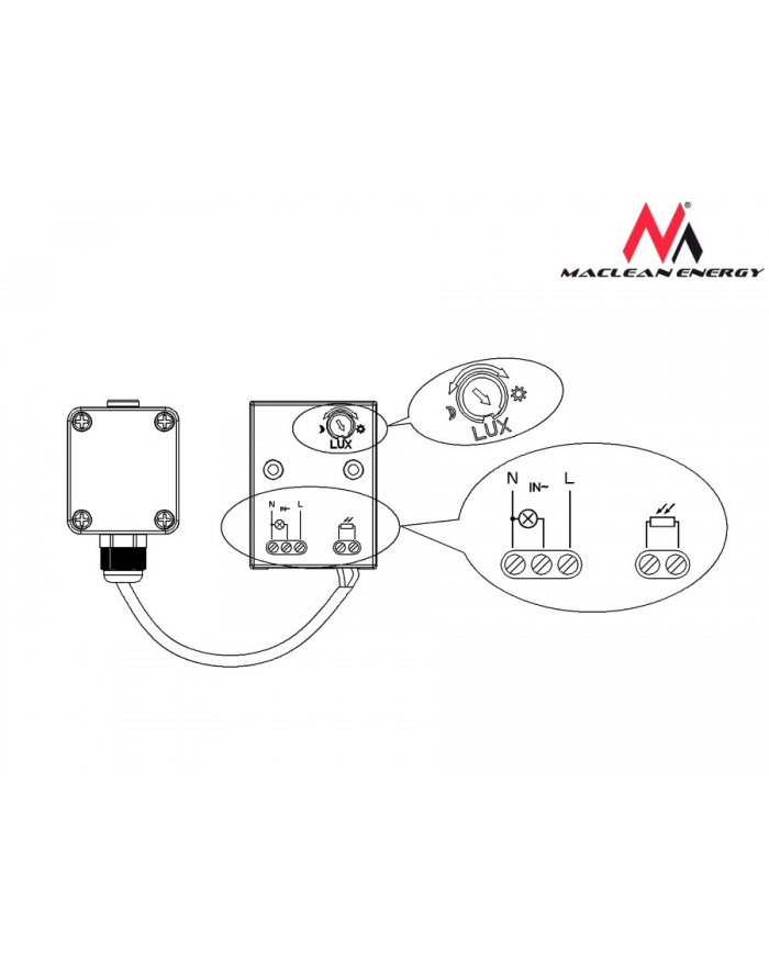 Maclean Czujnik zmierzchowy zewnętrzny (sonda) 2300W MCE35 główny