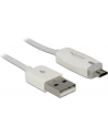 KABEL USB MICRO AM-MBM5P 2.0+WSKAŹNIK ŁADOWANIA LED 1M WHITE DELOCK - nr 22