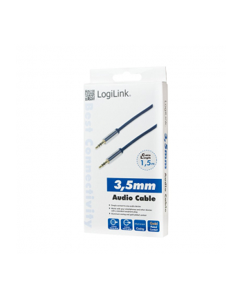 Kabel audio stereo LogiLink CA10150 3,5 mm, M/M, 1,5m, niebieski