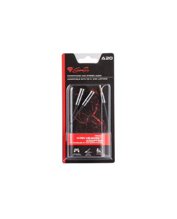 Adapter słuchawkowy Natec Genesis A20 premium 4-PIN do PS4, PC i smartfonów